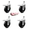 Service Caster 5 Inch Soft Rubber Wheel Swivel 10mm Stem Caster Set with Total Lock Brake SCC-TSTTL20S514-SRS-M1015-4 - alternate 3